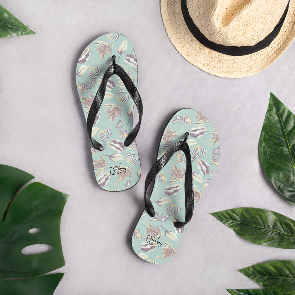 Floating on a Calm Lagoon Flip Flops-Geckojoy