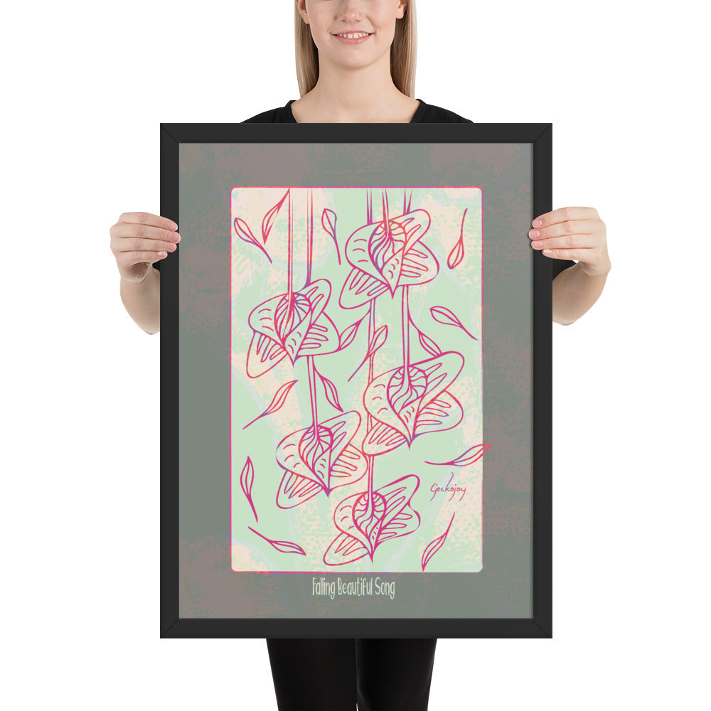 Falling Beautiful Song Framed Print-Geckojoy
