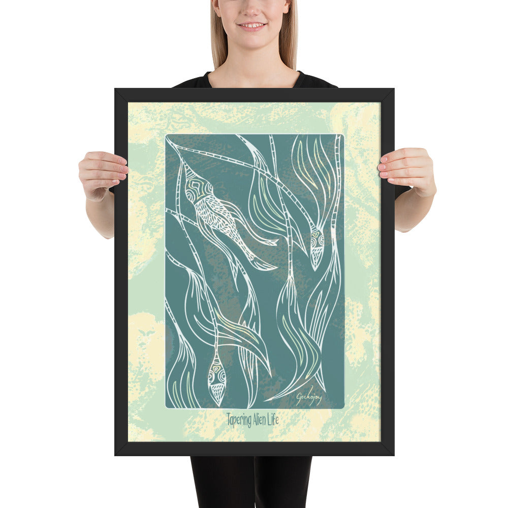 Tapering Alien Life Framed Print-Geckojoy