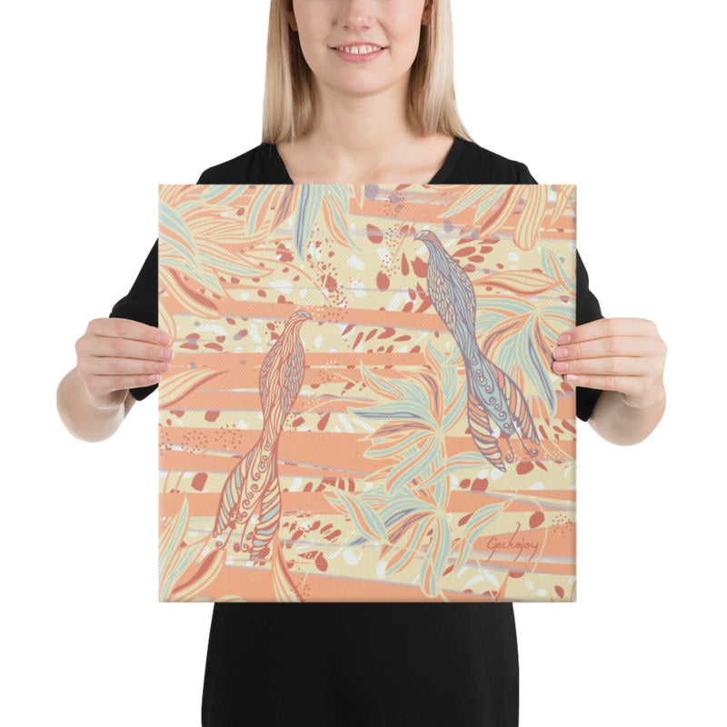 Coastal Courtyard Tangelo Canvas Print-Geckojoy