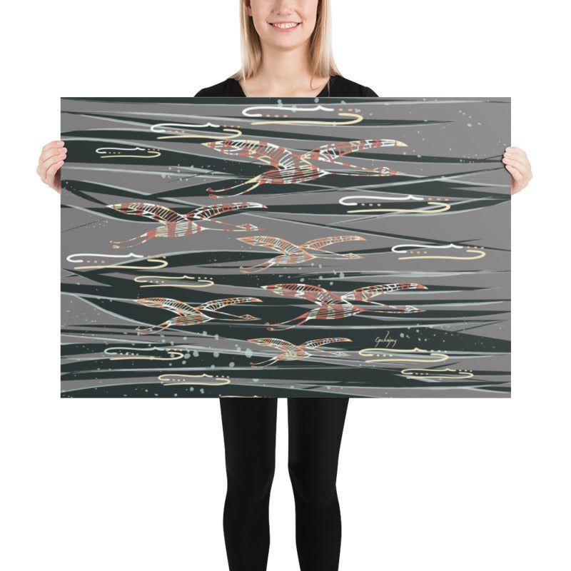 Gliding Through Blue Skies Sonic Silver Unframed Print-Geckojoy