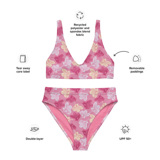Frangipani Perfume Recycled high-waisted bikini