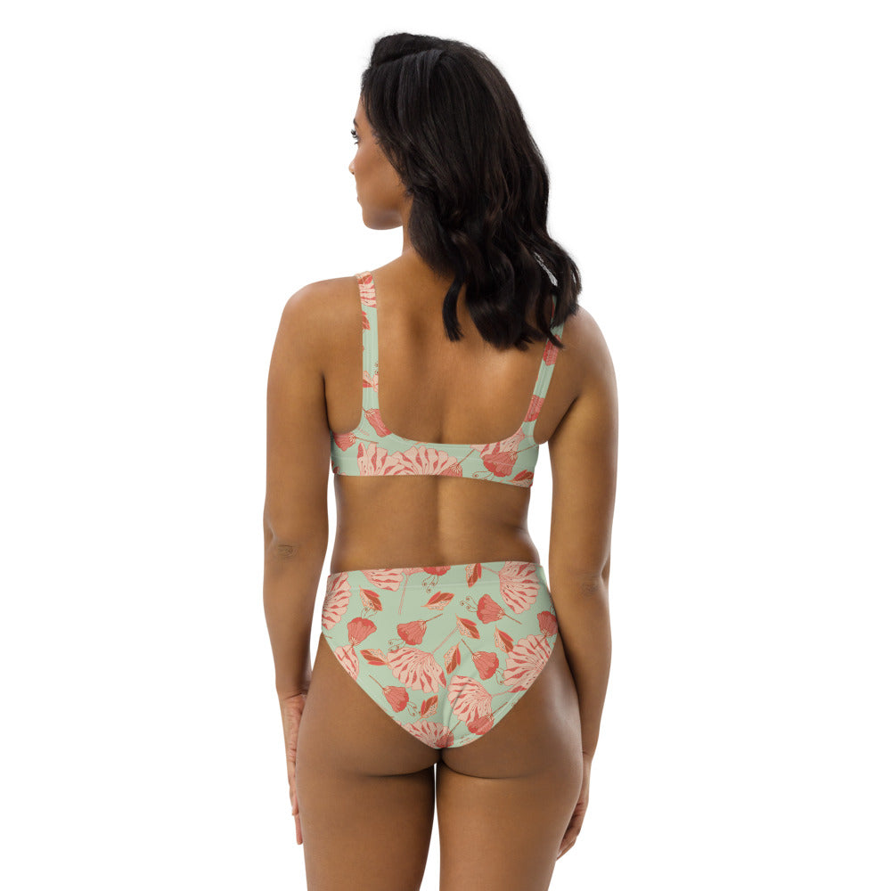 Tossed Blossoms Recycled High-waisted Bikini-Geckojoy