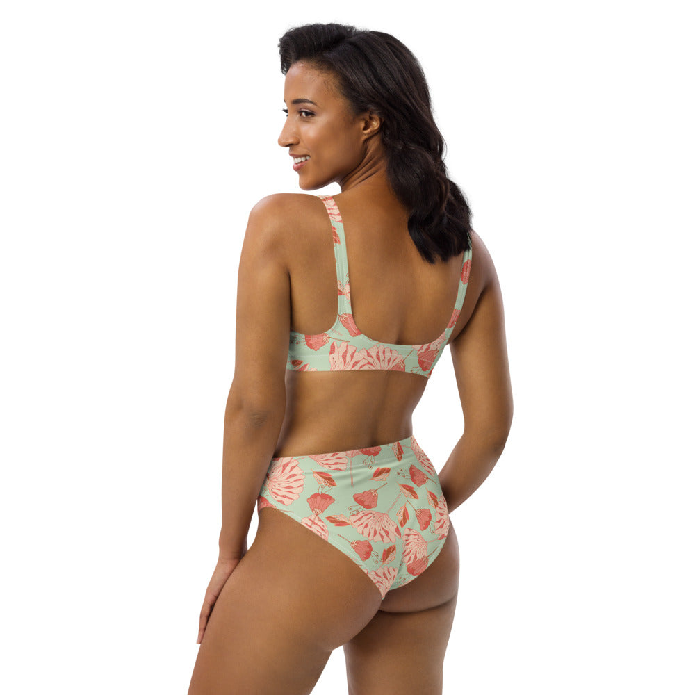 Tossed Blossoms Recycled High-waisted Bikini-Geckojoy