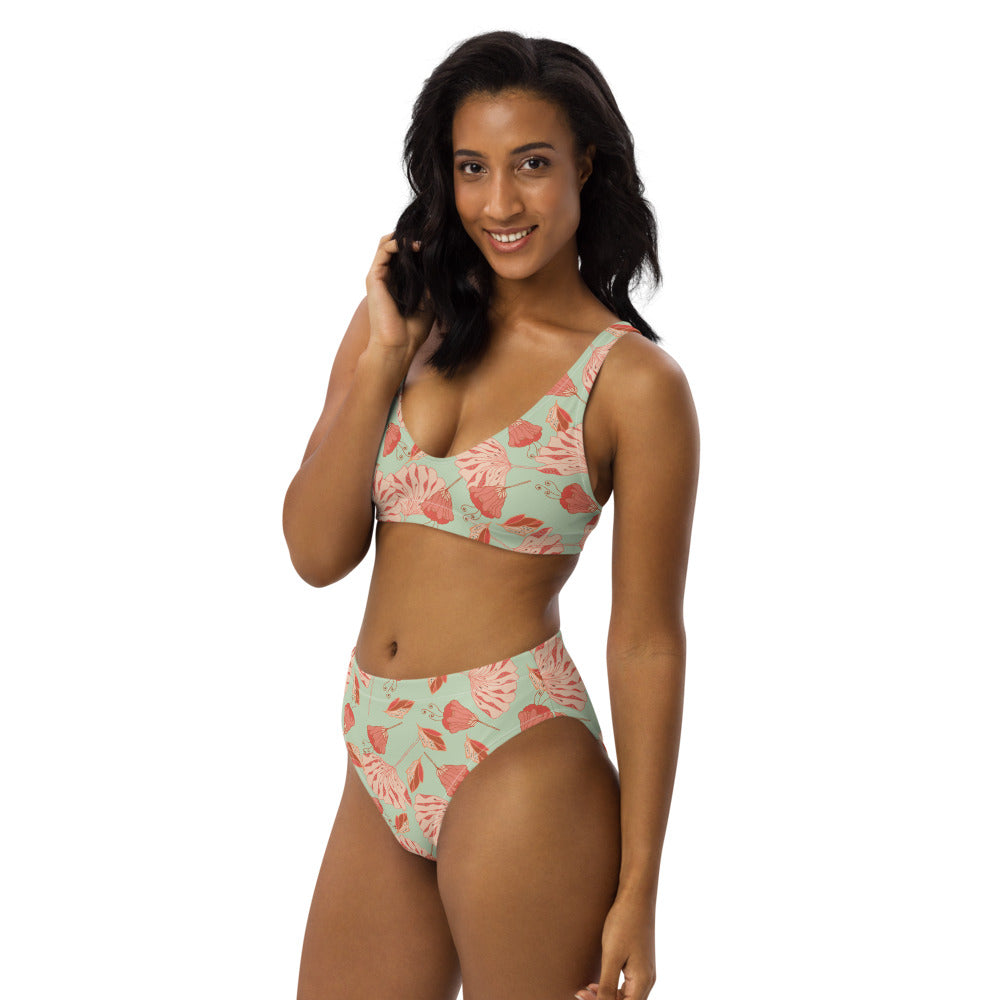 Tossed Blossoms Recycled High-waisted Bikini-Geckojoy