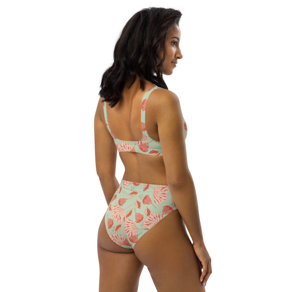 Tossed Blossoms Recycled High-waisted Bikini-Geckojoy