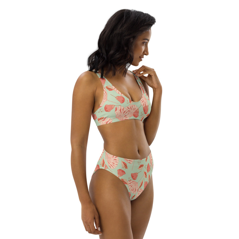 Tossed Blossoms Recycled High-waisted Bikini-Geckojoy