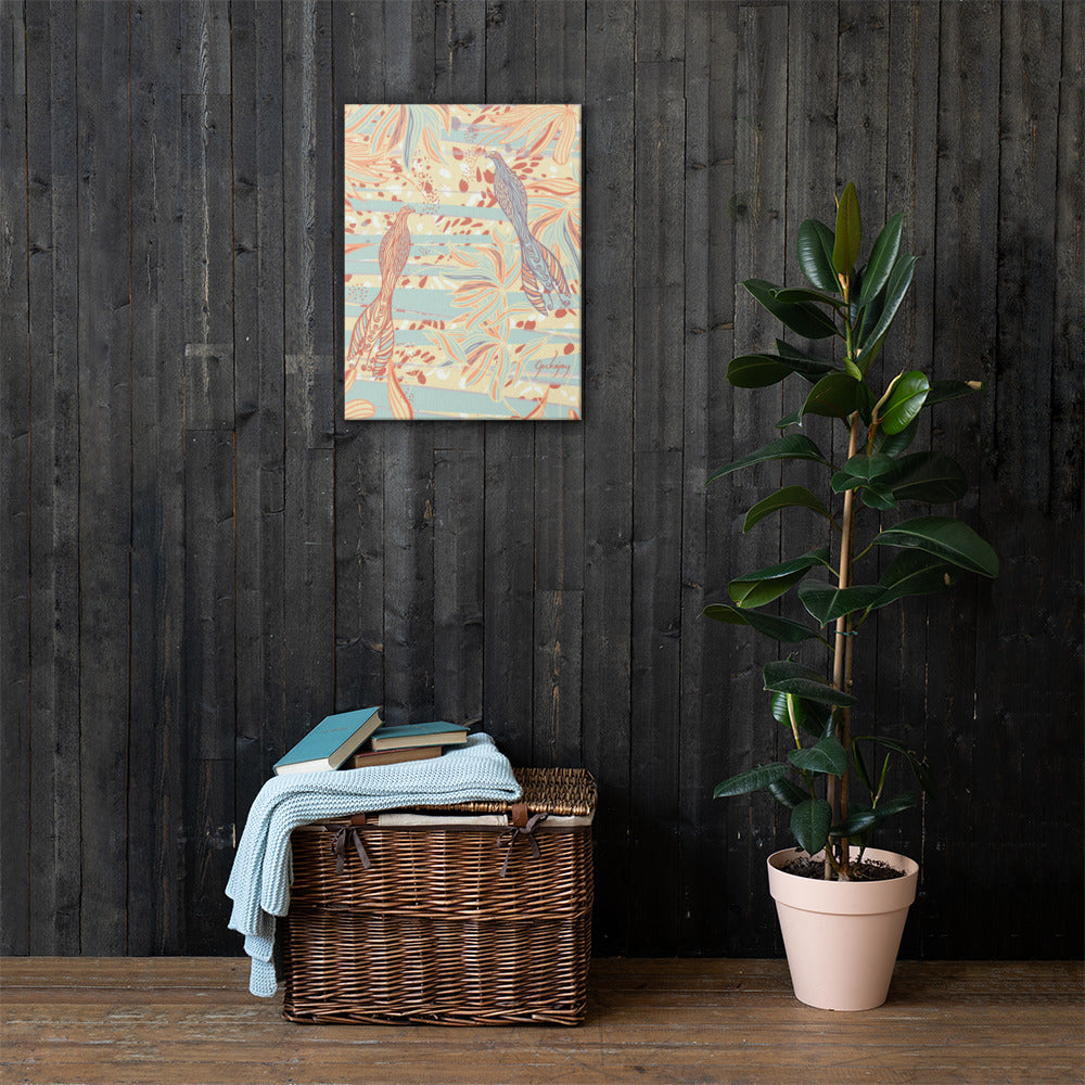 Coastal Courtyard Aqua Canvas Print-Geckojoy