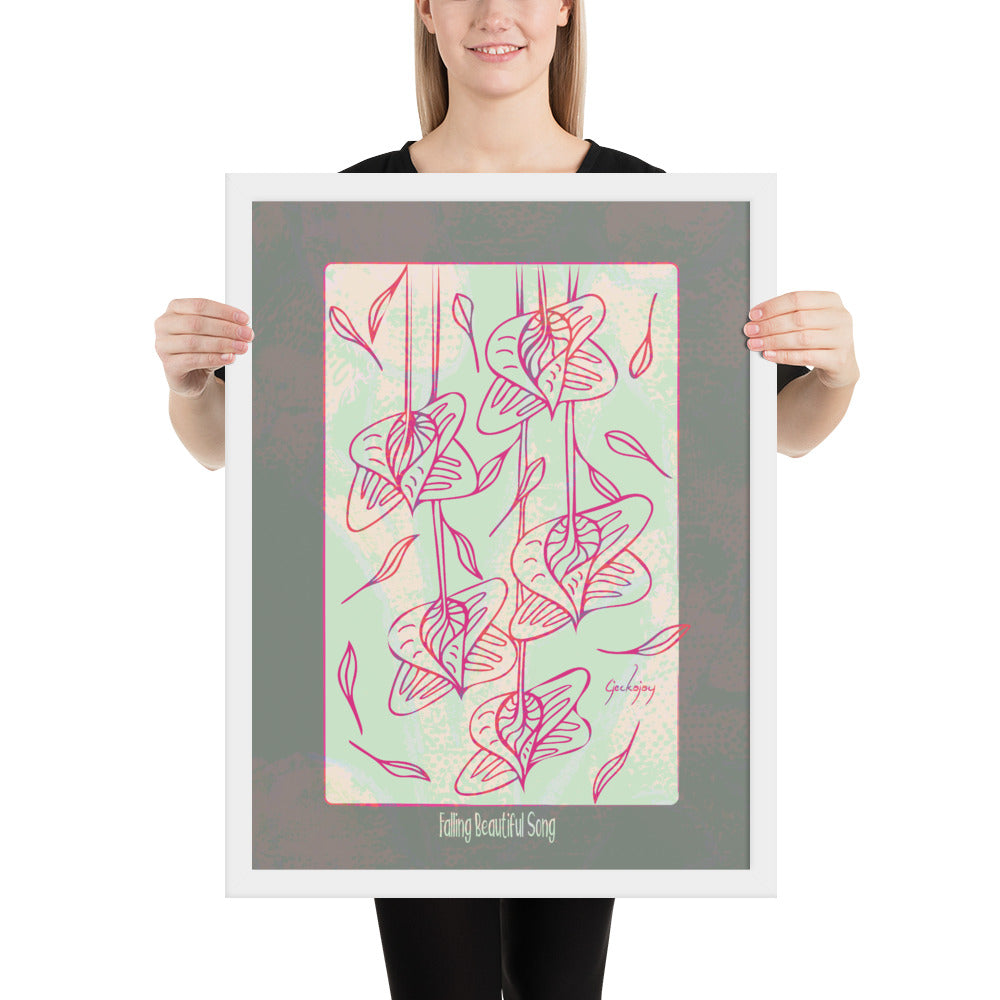 Falling Beautiful Song Framed Print-Geckojoy