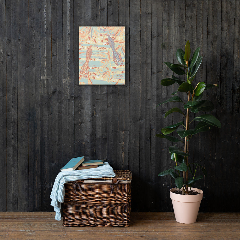 Coastal Courtyard Aqua Canvas Print-Geckojoy