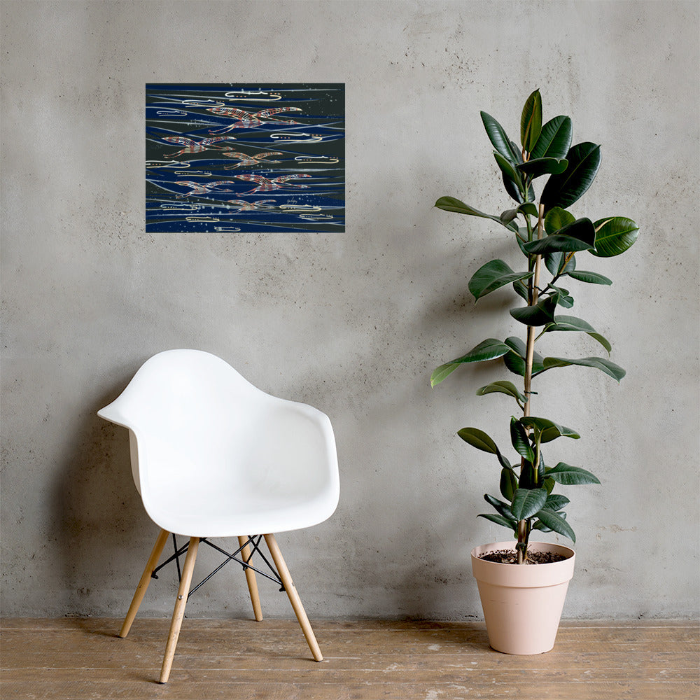 Gliding Through Blue Skies Unframed Print-Geckojoy