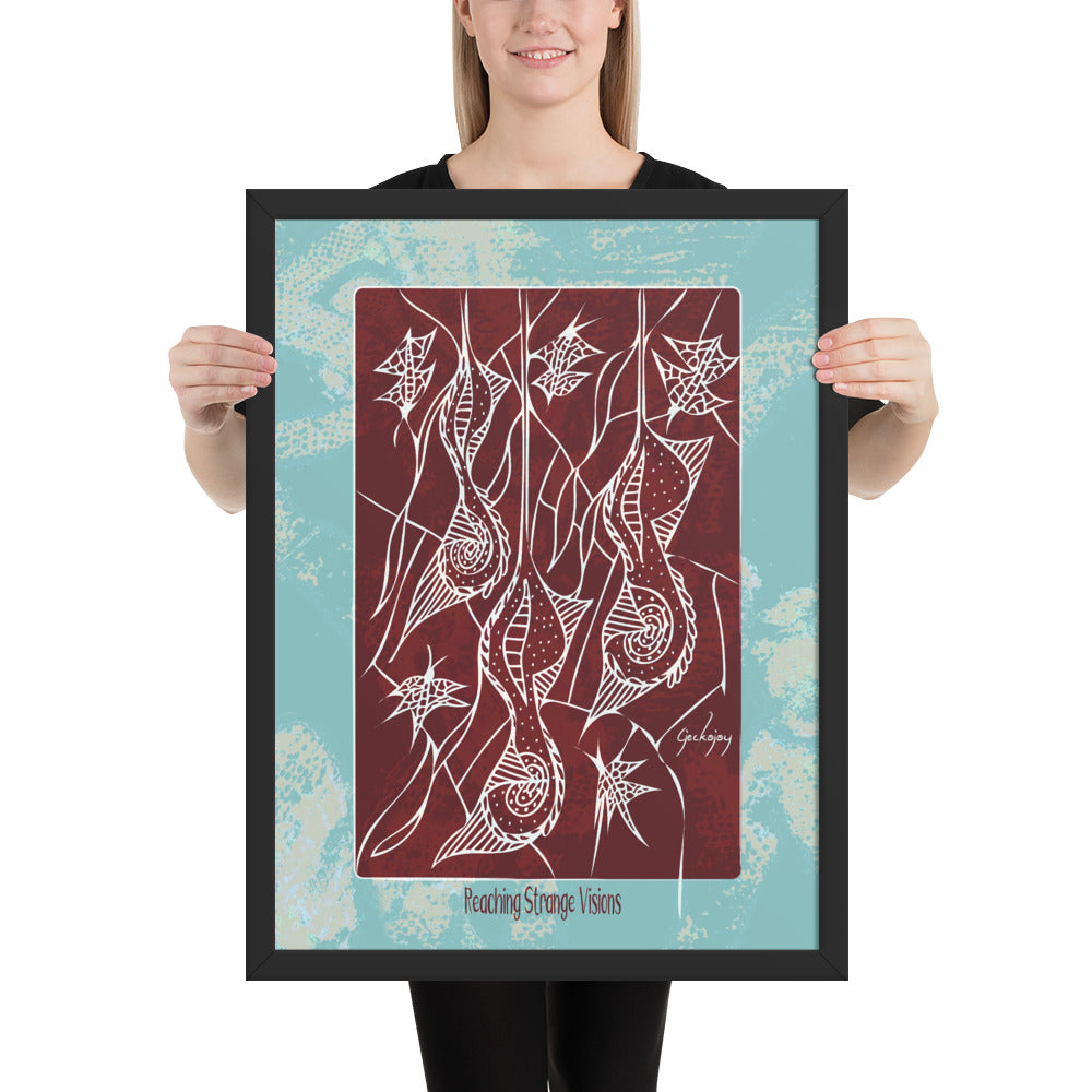 Reaching Strange Visions Framed Print-Geckojoy