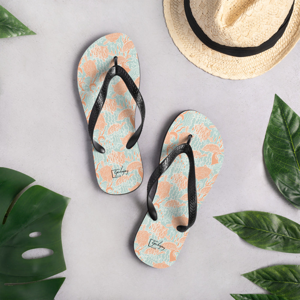 Sea Turtles Flip-Flops-Geckojoy