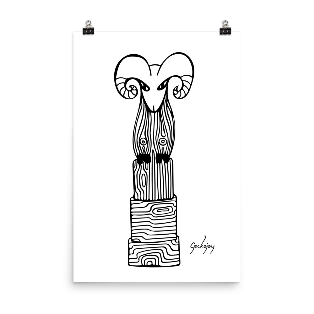 Ram Totem Print-Geckojoy