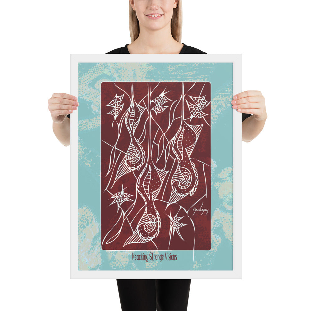 Reaching Strange Visions Framed Print-Geckojoy