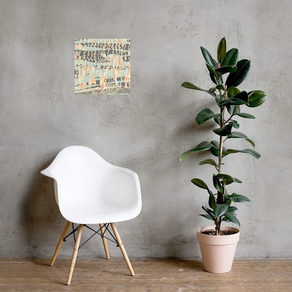 Sea Turtles Sonic Silver Unframed Print-Geckojoy