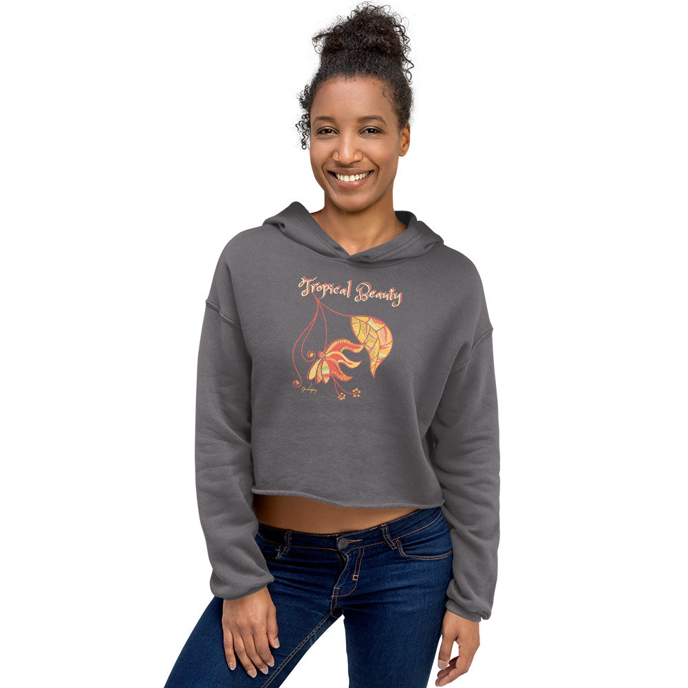 Tropical Beauty Crop Hoodie-Geckojoy