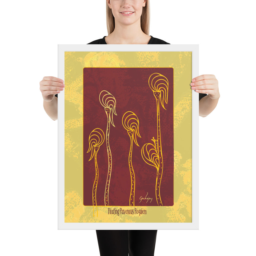 Floating Ravenous Requiem Framed Print-Geckojoy