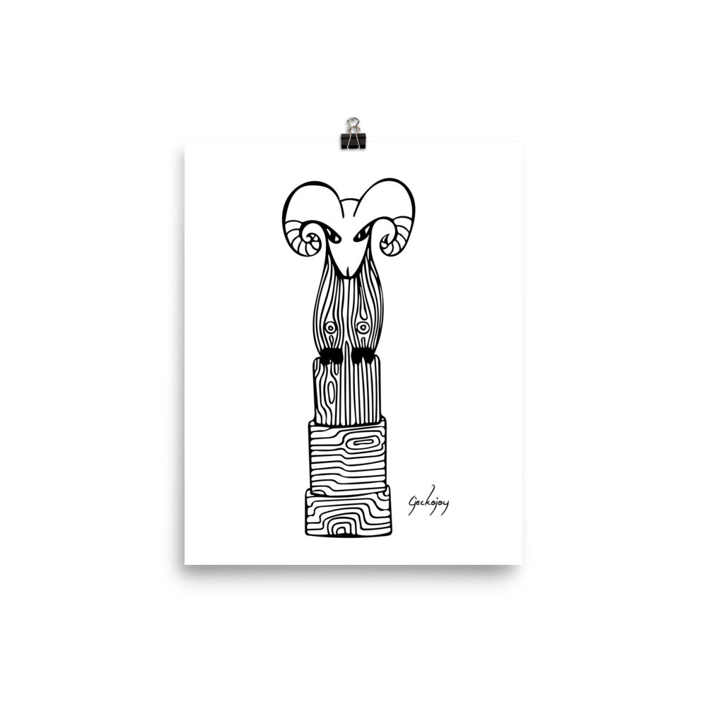 Ram Totem Print-Geckojoy