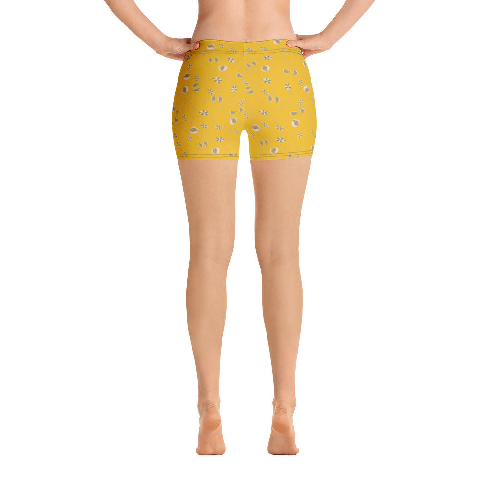 Veil of Vines - Fitted Low Waist Shorts-Geckojoy