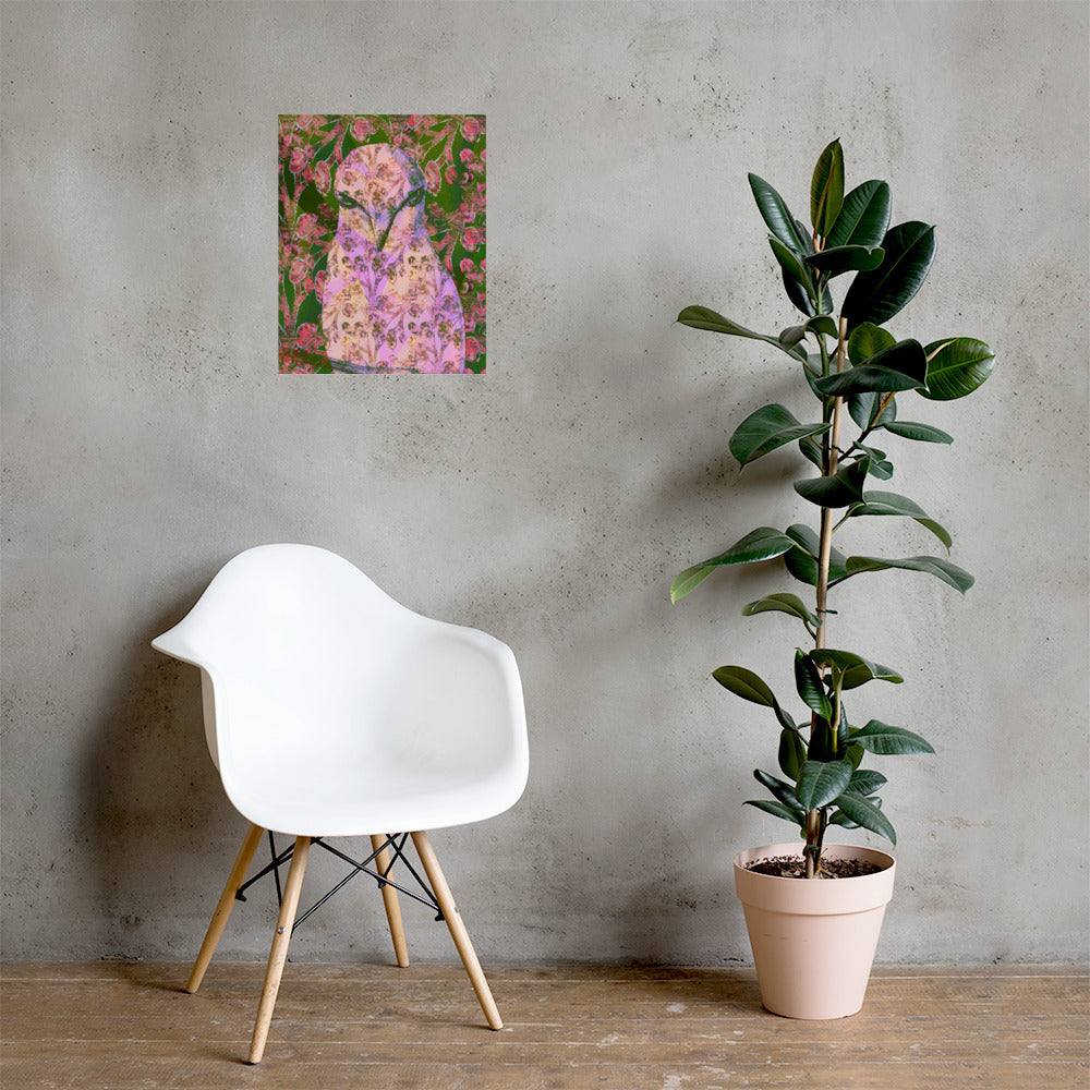 Angry Pink Bird Unframed Print-Geckojoy