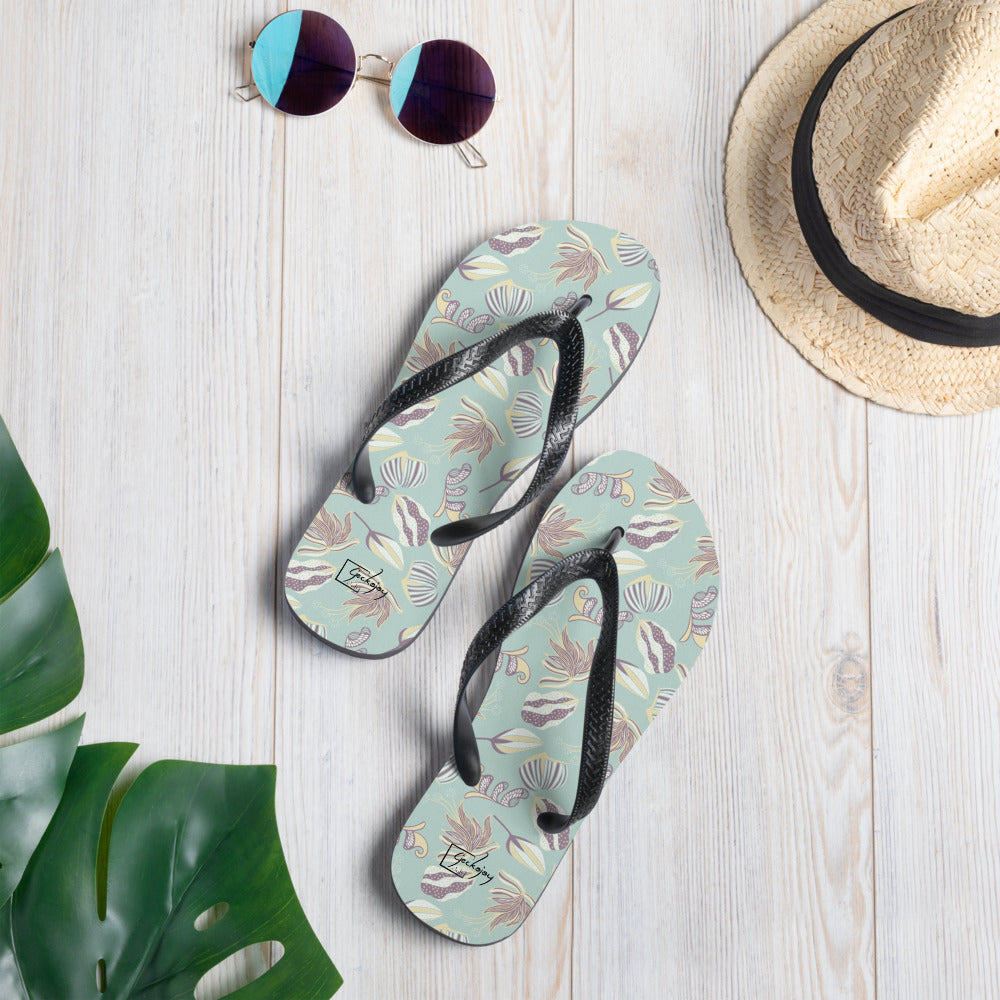 Floating on a Calm Lagoon Flip Flops-Geckojoy