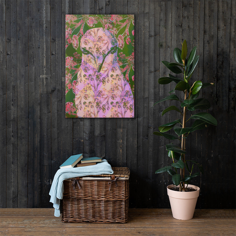 Fierce Pink Bird Canvas Print-Geckojoy