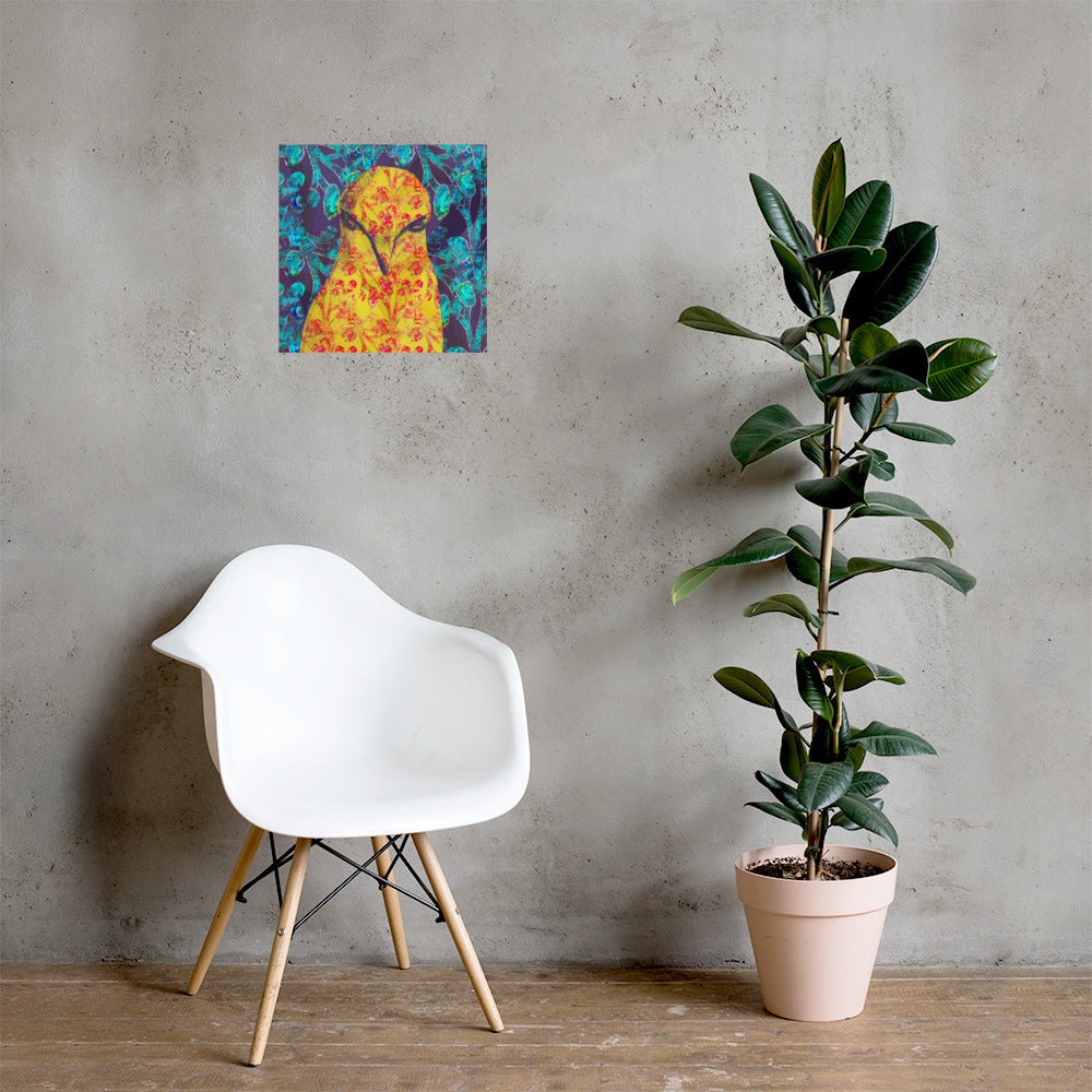 Angry Yellow Bird Unframed Print-Geckojoy