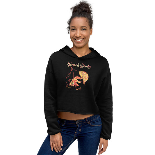 Tropical Beauty Crop Hoodie-Geckojoy