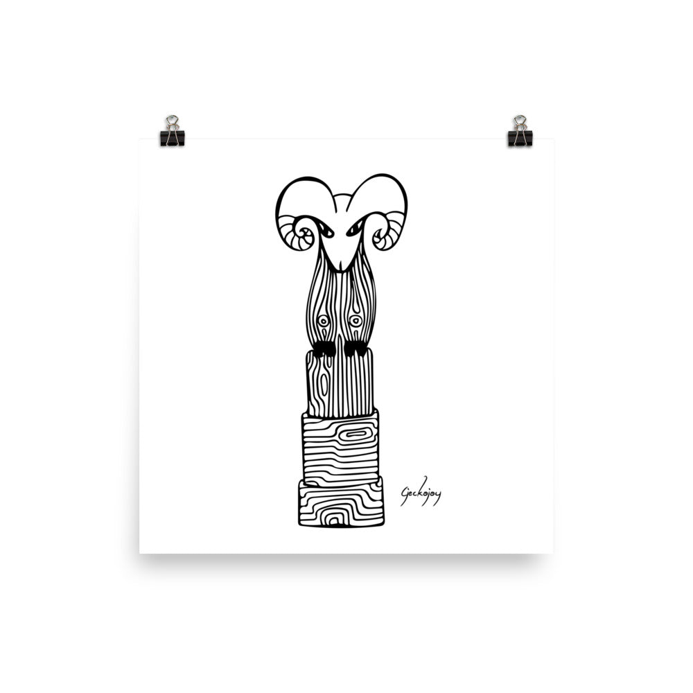 Ram Totem Print-Geckojoy