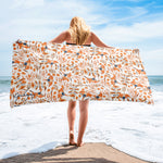 Birds of a Feather Orange Beach Towel-Geckojoy