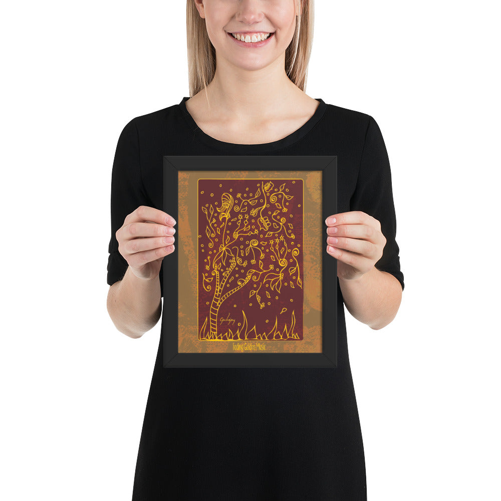 Fading Golden Music Framed Print-Geckojoy