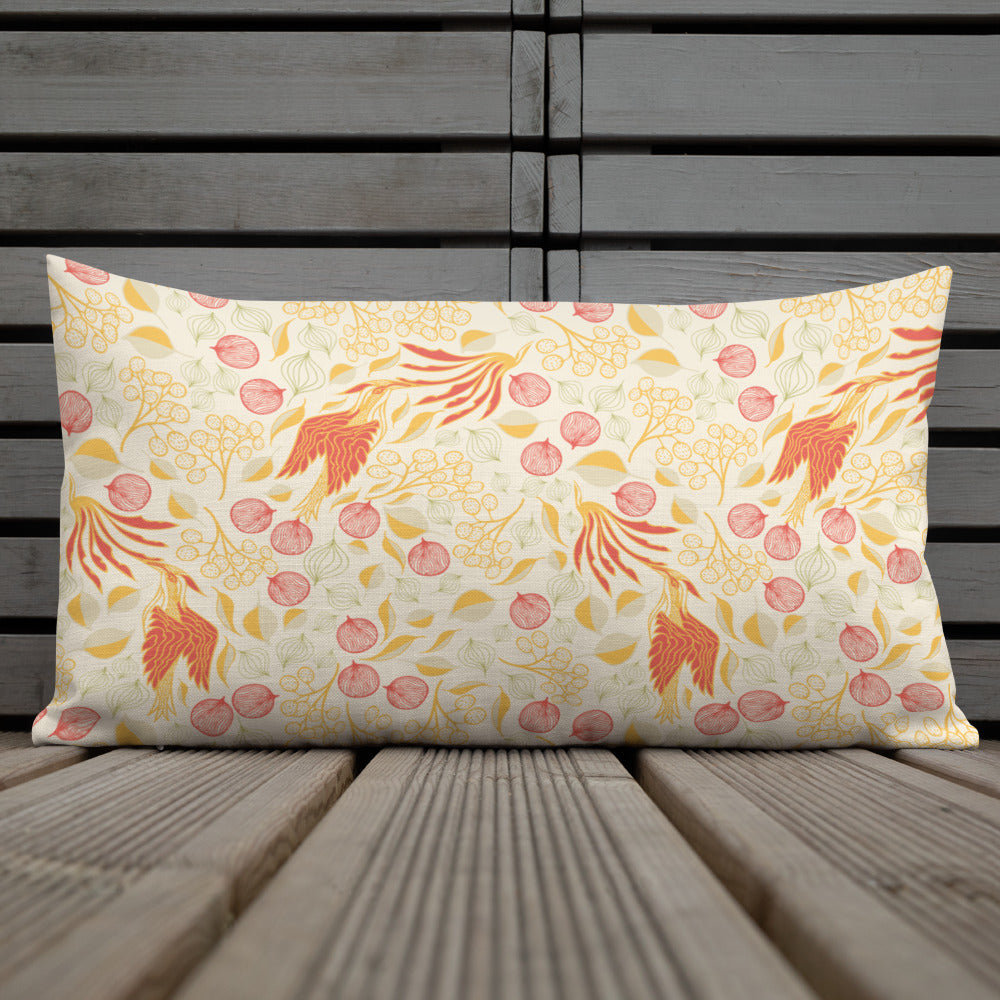 Rare Bird White Outdoor Pillow-Geckojoy