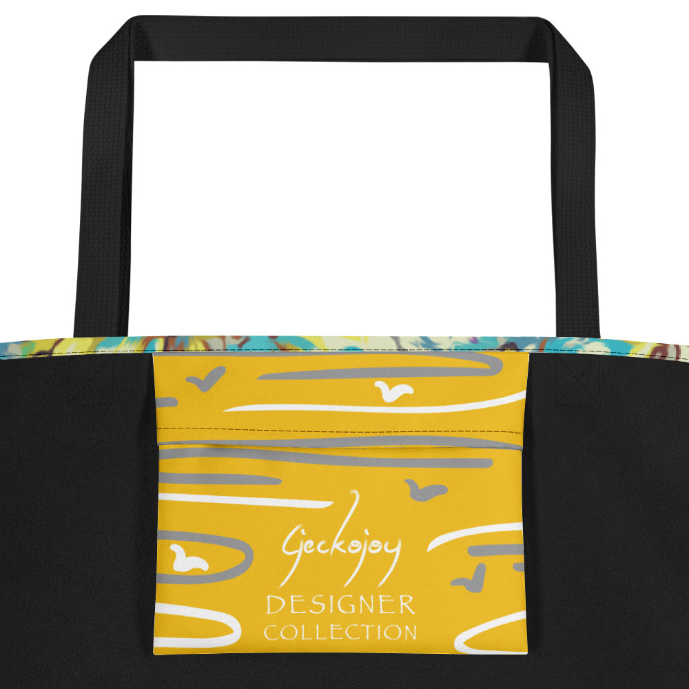Painted Flowers Beach Bag-Geckojoy