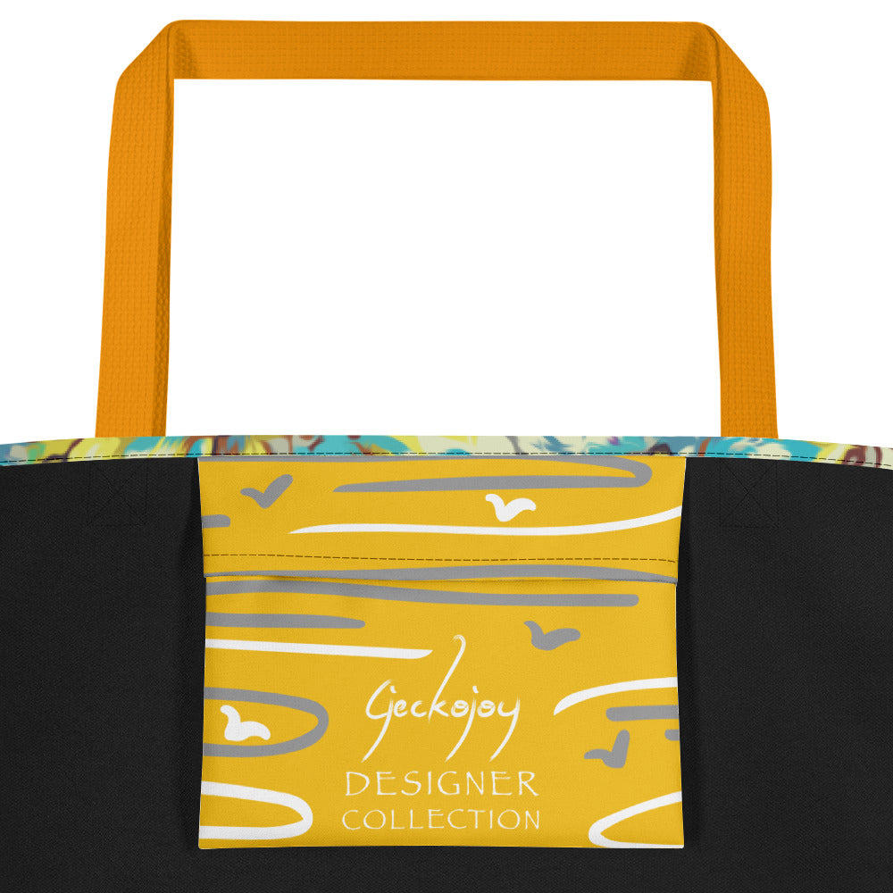 Painted Flowers Beach Bag-Geckojoy