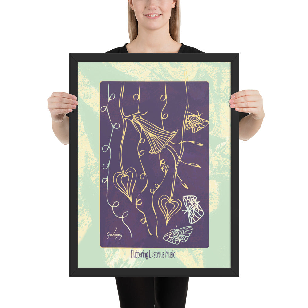 Fluttering Lustrous Music Framed Print-Geckojoy