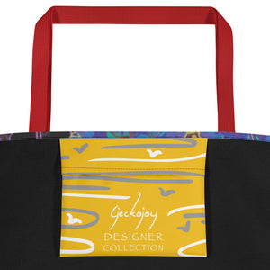 Ultramarine Flowers Beach Bag-Geckojoy