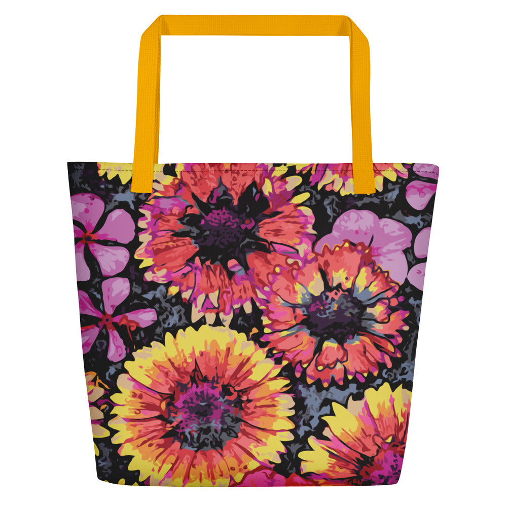 Floating Flowers Beach Bag-Geckojoy