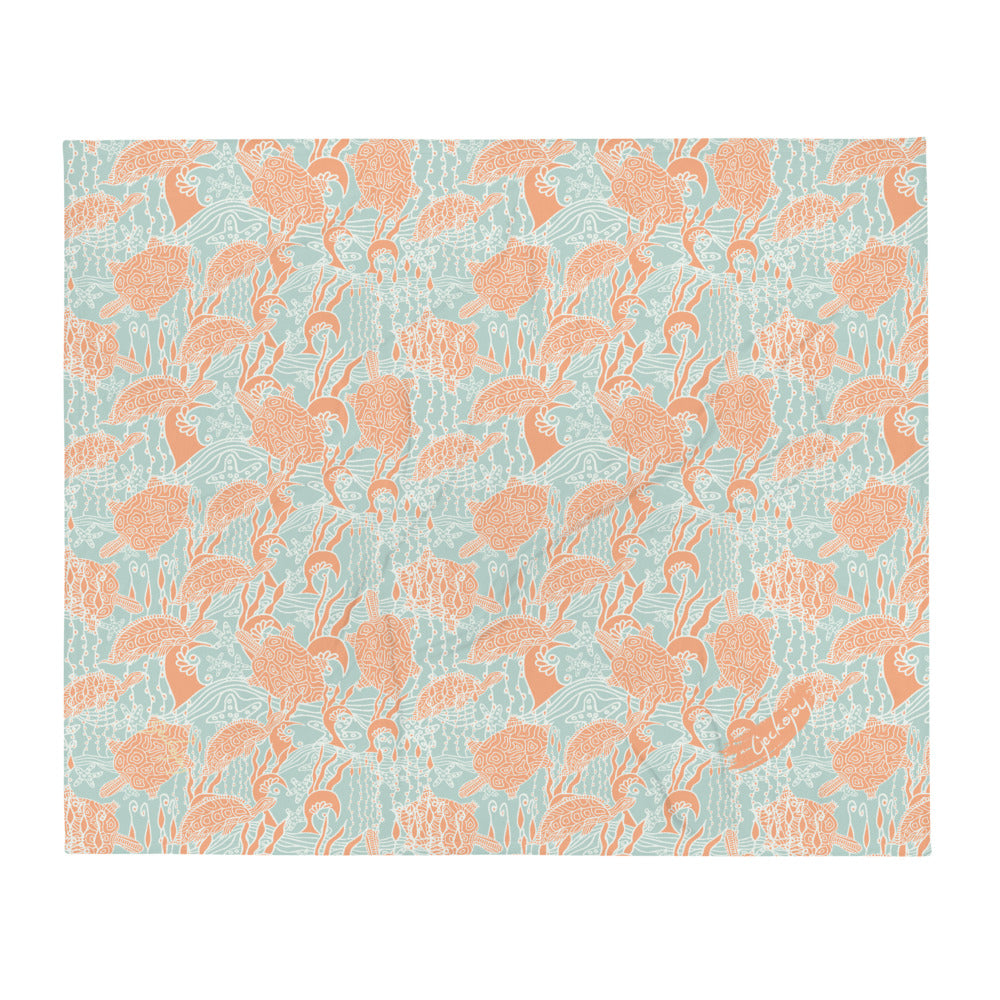 Sea Turtles Throw Blanket-Geckojoy