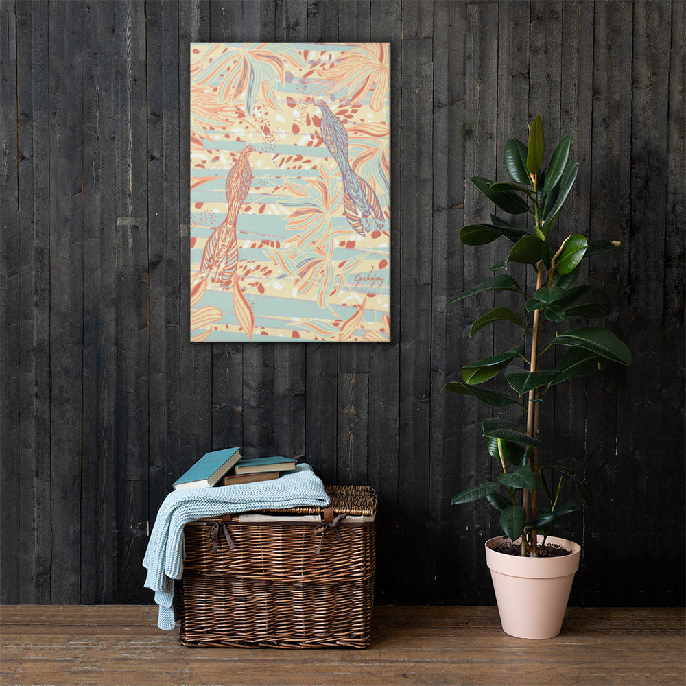 Coastal Courtyard Aqua Canvas Print-Geckojoy