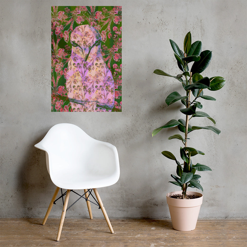 Angry Pink Bird Unframed Print-Geckojoy