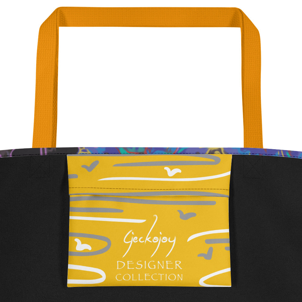Ultramarine Flowers Beach Bag-Geckojoy