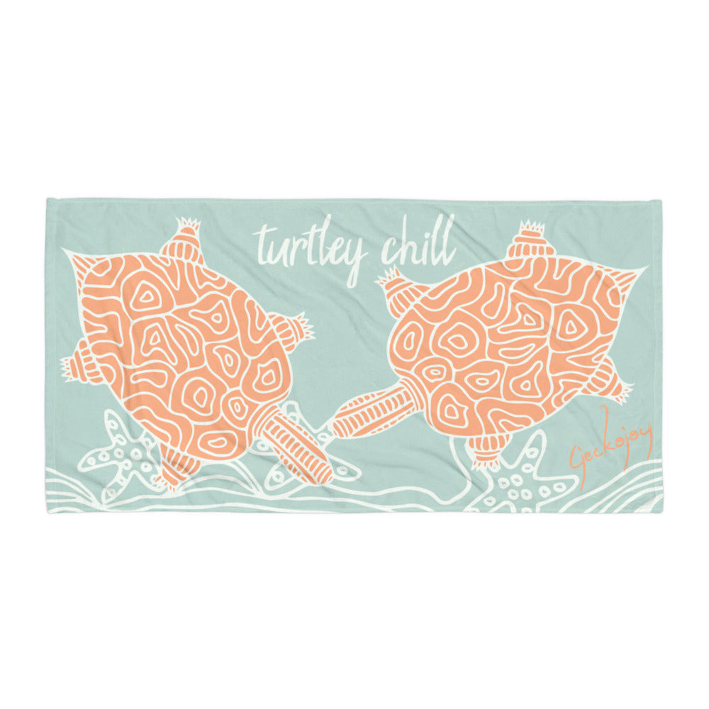 Turtley Chill Beach Towel-Geckojoy