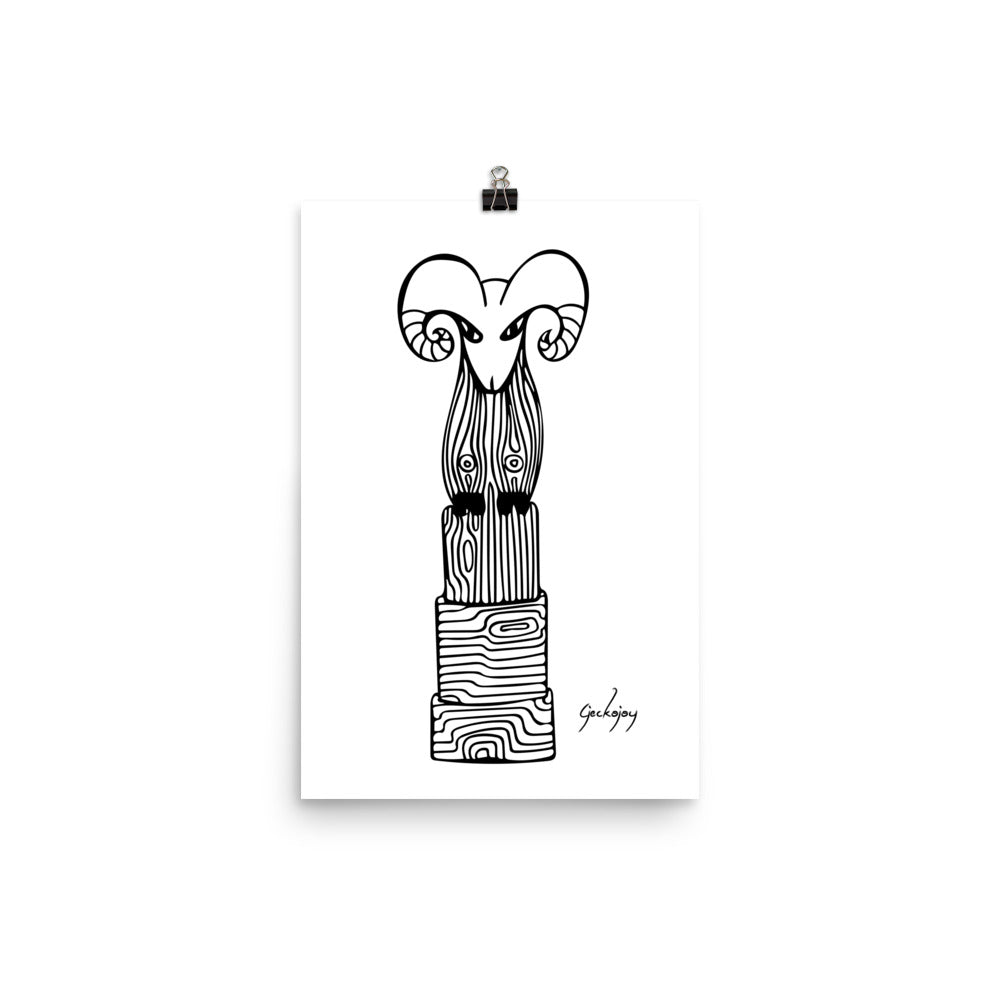 Ram Totem Print-Geckojoy