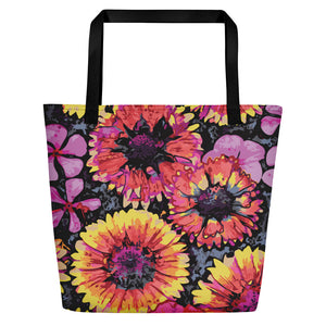 Floating Flowers Beach Bag-Geckojoy