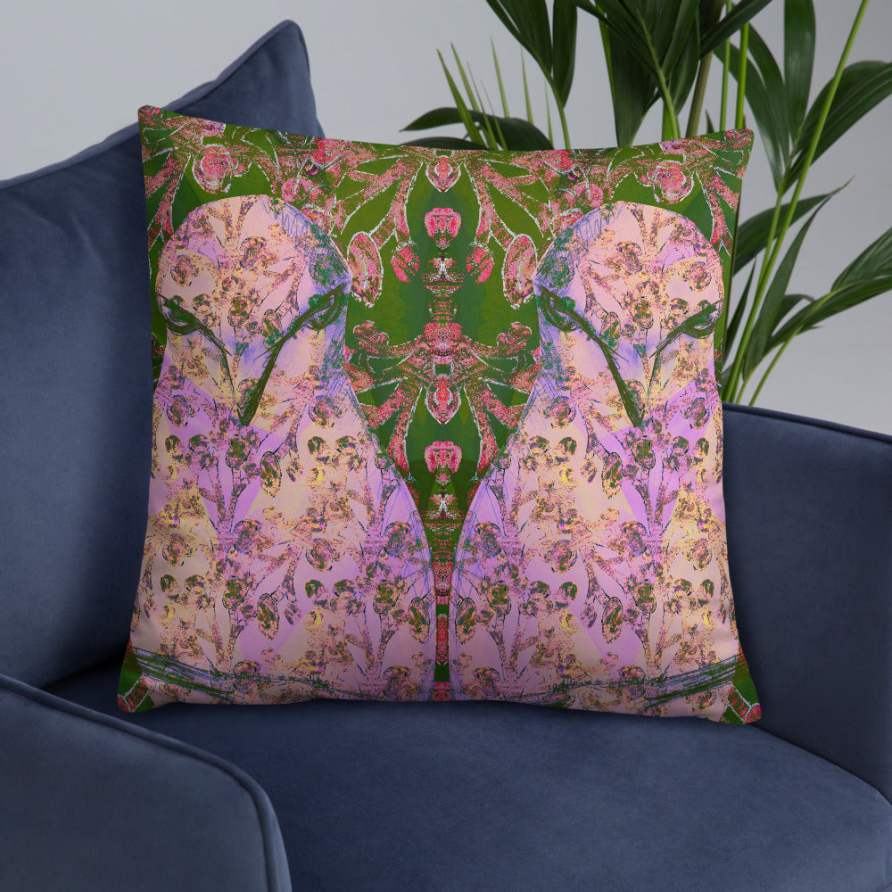 Angry Pink Bird Indoor Pillows-Geckojoy