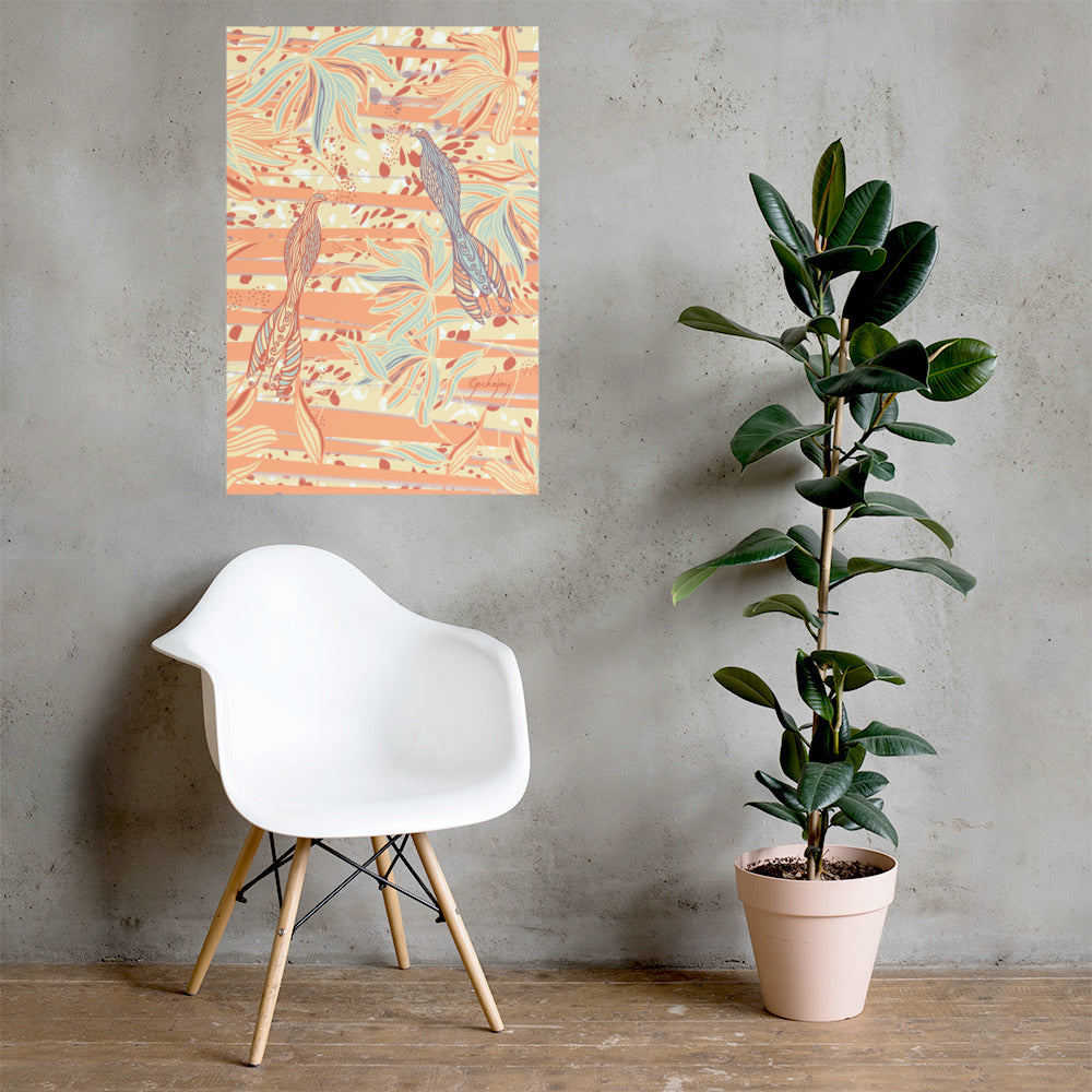 Coastal Courtyard Tangelo Unframed Print-Geckojoy