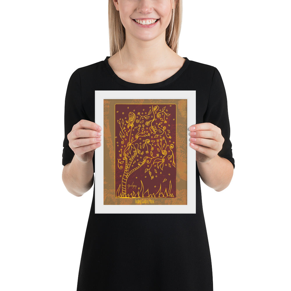 Fading Golden Music Framed Print-Geckojoy