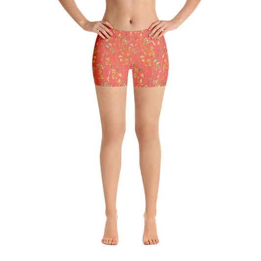 Veil of Vines - Fitted Low Waist Shorts-Geckojoy