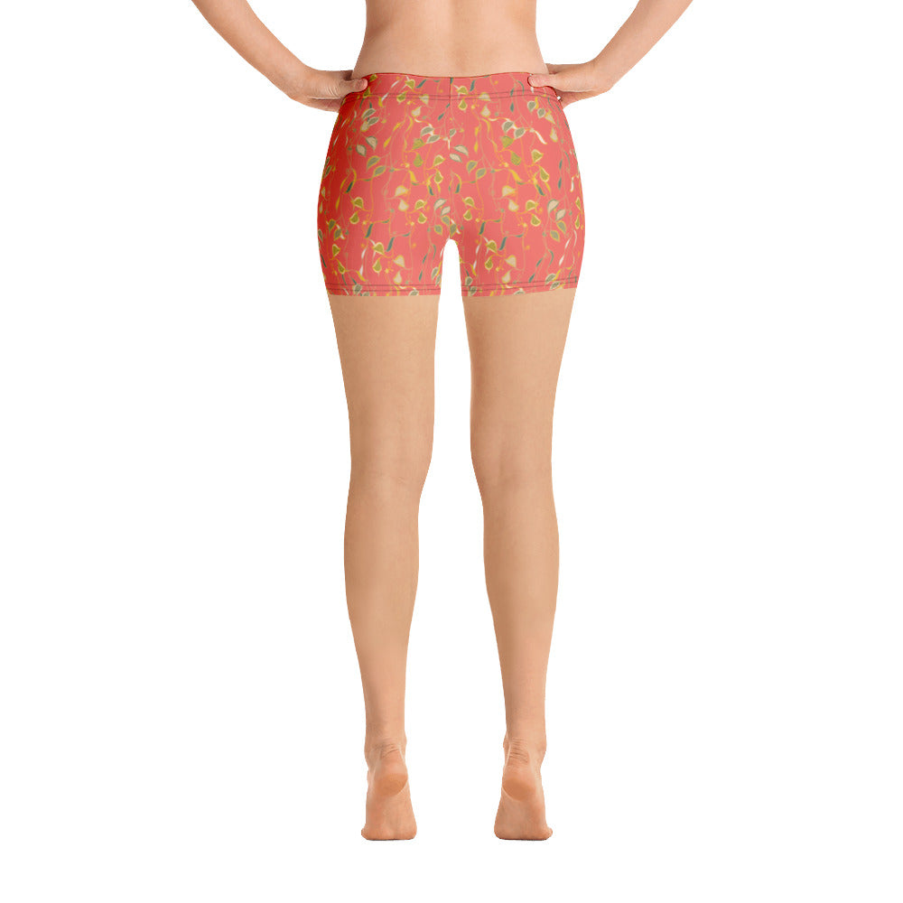 Veil of Vines - Fitted Low Waist Shorts-Geckojoy